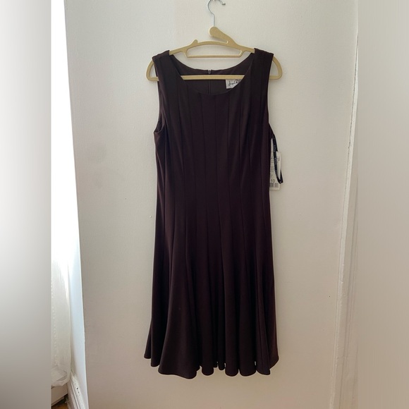 Chocolate brown midi dress - Picture 1 of 4